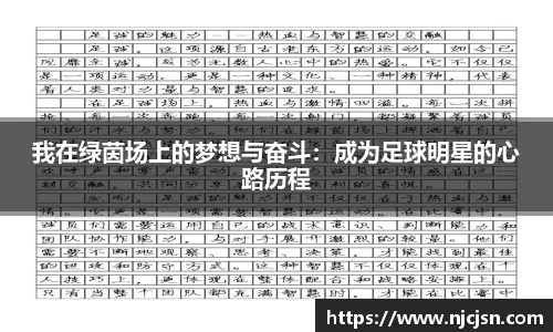我在绿茵场上的梦想与奋斗：成为足球明星的心路历程